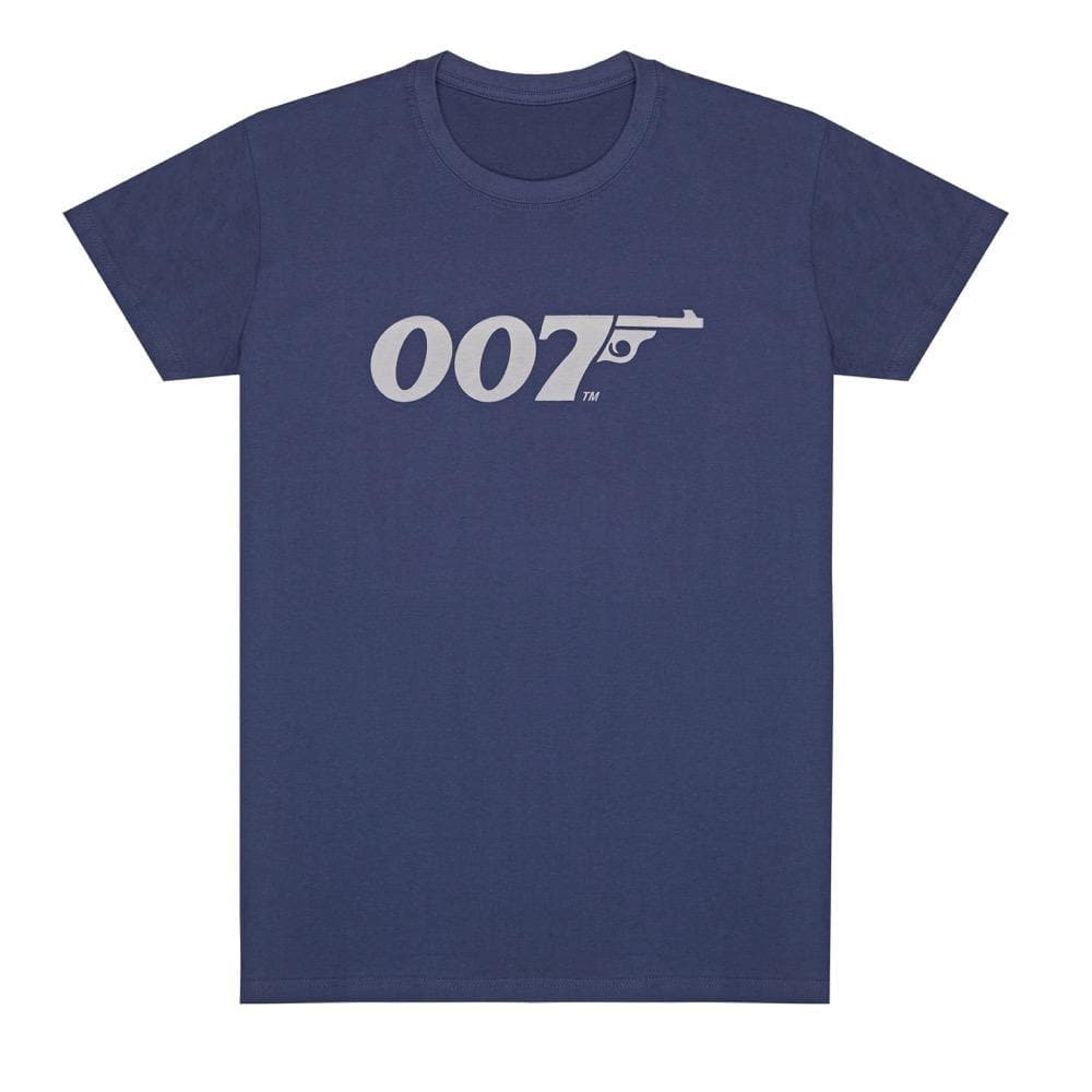 Denim Blue 007 Retro Logo Cotton T-Shirt