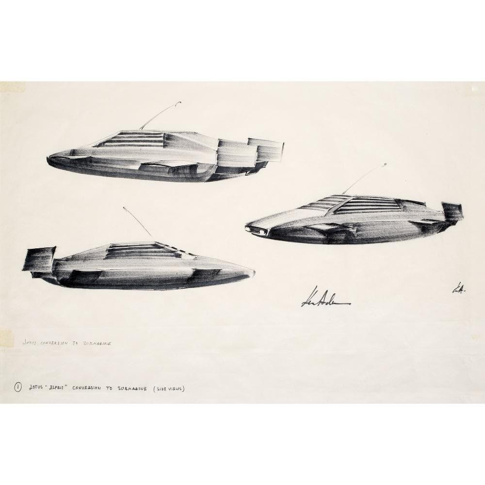 Ken Adam Lotus Esprit Submarine Art Print - Numbered Edition (Unframed)